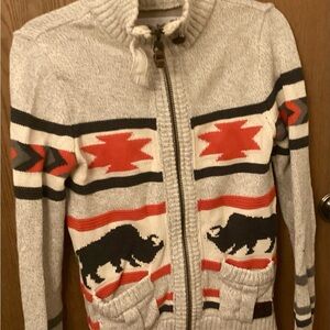 Superdry Beige and Red Knit Sweater